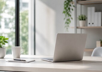 Fototapeta premium laptop and coffee
