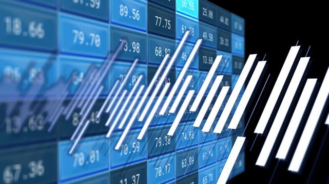 White diagonal bars entering center-right sweeping data wall flashing tiles indicating live updates