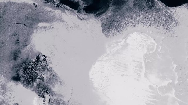 不気味に明滅する質感と見切れたスカル・反転し点滅するテクスチャと両端から現れる骸骨のホラーアニメーション背景