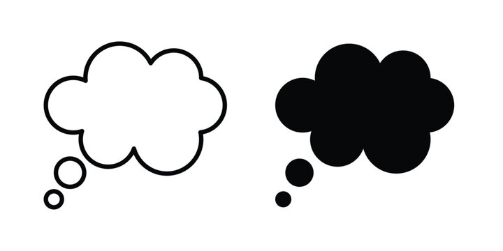 Think bubble icon. Linear icon collection. flat black icons
