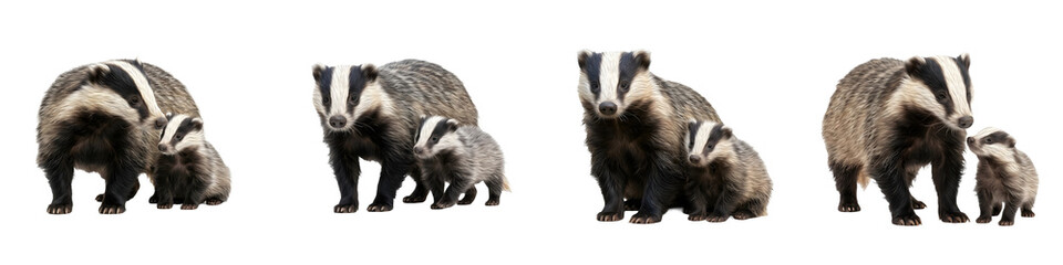Badger Mother and Cub: Observing Parental Care, Family Dynamics, and Growth Stages of European Badgers in Nature Photography and Wildlife Studies © Dynamic Shoots