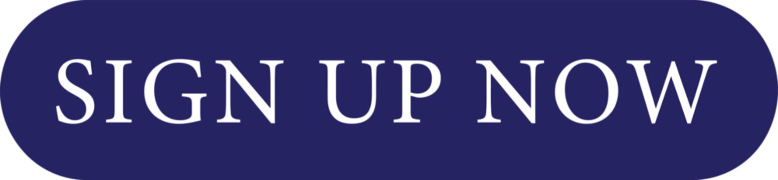 Blue sign up now button with white text on transparent background for website or app registration