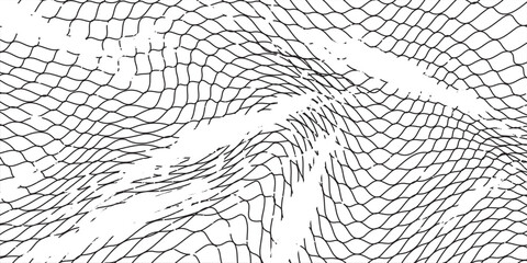 Mesh texture for fishing nets. Grunge pattern for sportswear or soccer goal, volleyball net, basketball hoop, hockey, athletics. Grunge background © Roni