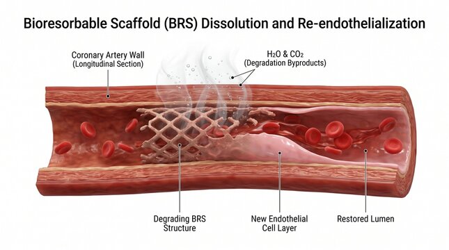 3D Cross-Section of Bioresorbable Vascular Scaffold Degrading in Artery