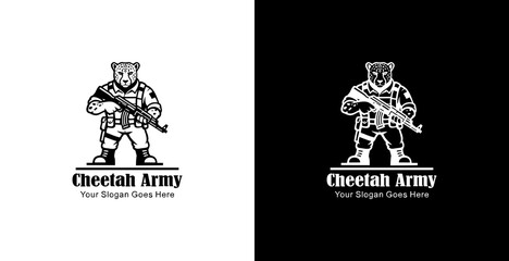 The logo design is a cheetah warrior holding an AKM weapon © Yohanes