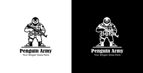 The logo design is a penguin soldier holding an AKM weapon © Yohanes