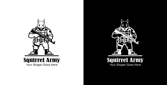 The logo design is a squirrel soldier holding an AKM weapon
