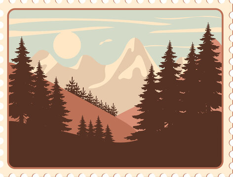 vector illustration of a mountain landscape