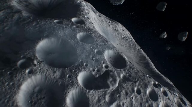 Detailed Lunar Surface With Shadows. Highresolution Shot Of Lunar Landscape Highlighting Shadows And Textures