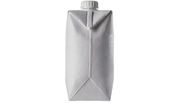 Blank White Gable Top Carton Mockup with Screw Cap Isolated on White Background