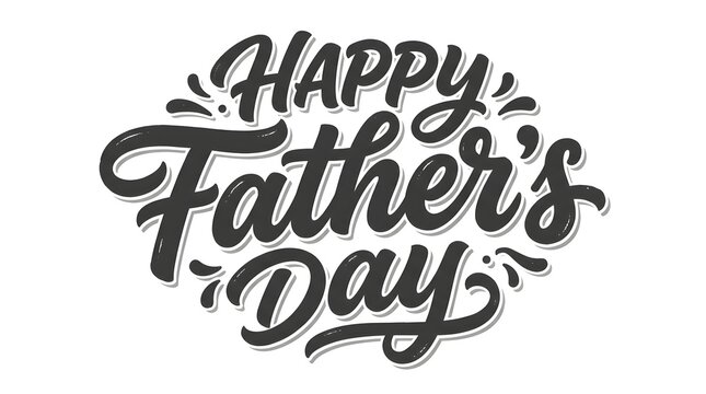 Happy father day calligraphy elegant hand lettered greeting for dad cards gifts
