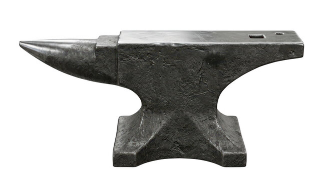 Antique blacksmith's anvil with worn surface and traditional hammer groove for metalworking.