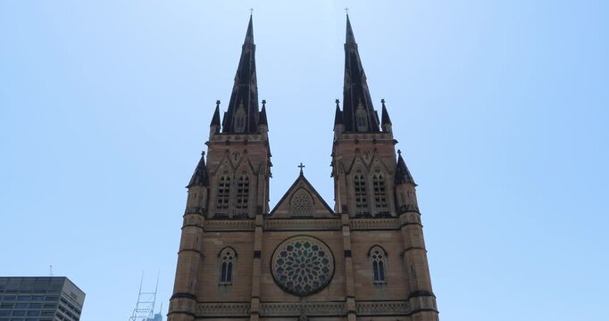 Beautiful Gothic style of St Mary's Cathedral from Sydney, Australia.