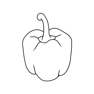 line art of a bell pepper parika black pepper