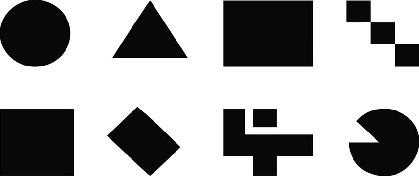 Abstract Shapes Collection - Geometric Forms And Figures. Vector silhouette.