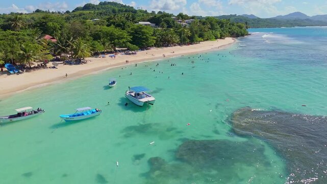Beauty Playita beach in Las Galeras on the Saman&aacute;, Dominican Republic