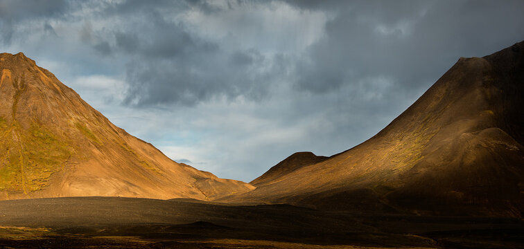Mountains And Valleys In Remote Icelandic Wilderness