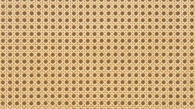 Natural beige rattan woven cane webbing texture background
