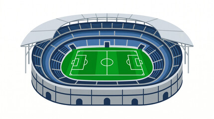 Football stadium single icon isolated on white background, sports arena vector illustration © Yuzma
