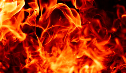 Fototapeta premium Fire inferno. Fire flame texture. Fire sparks. Fire effect.