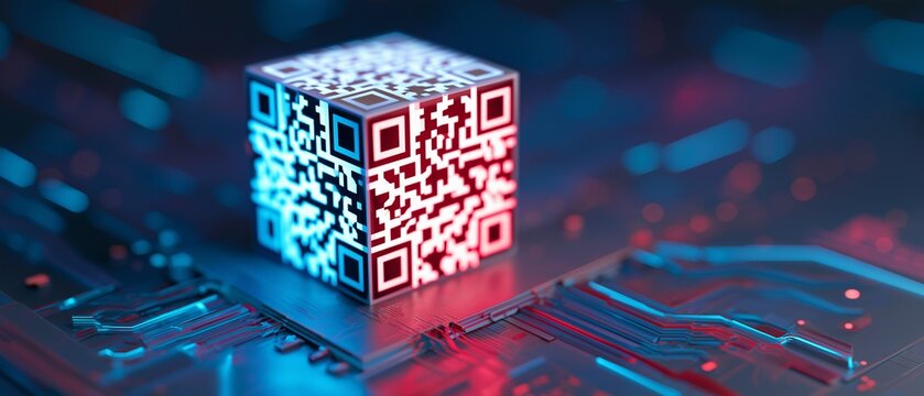 Innovative QR Code Cube Connected to a Digital Circuit Board