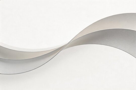 Abstract curved metallic ribbons