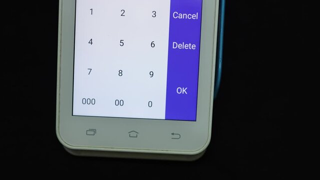 cashless payment technology with touchscreen pos device and pin verification process
