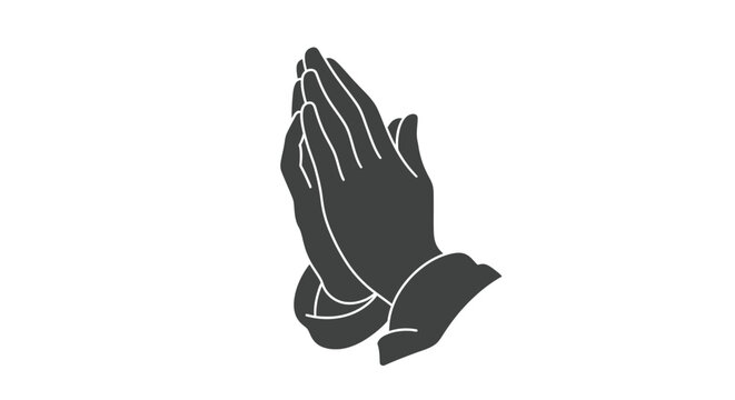 Minimalist Praying Hands Icon Illustration