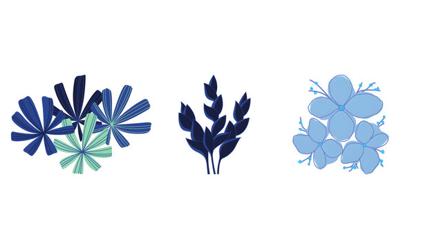 set of flowers