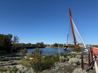 Fototapeta premium Boorloo Bridge Crossing Swan River in Perth Western Australia