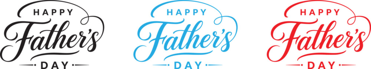 Fototapeta premium Happy fathers day greeting card vector illustrations