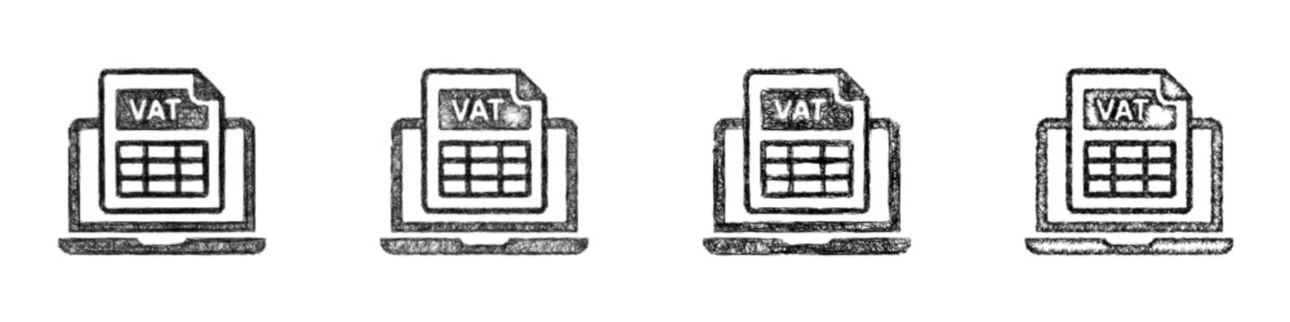 Sketch vat return icon design set