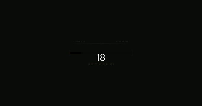 Black background with white numbers.