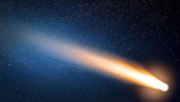 A Bright Comet With Large Dust And Gas Trails Illustration