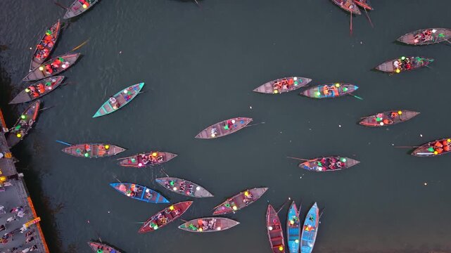 Aerial panoramic view of Hoi An city, Da Nang province, Vietnam. Panoramic footage of Hoian ancient town, UNESCO world heritage. One of the most travel popular touristic destinations 