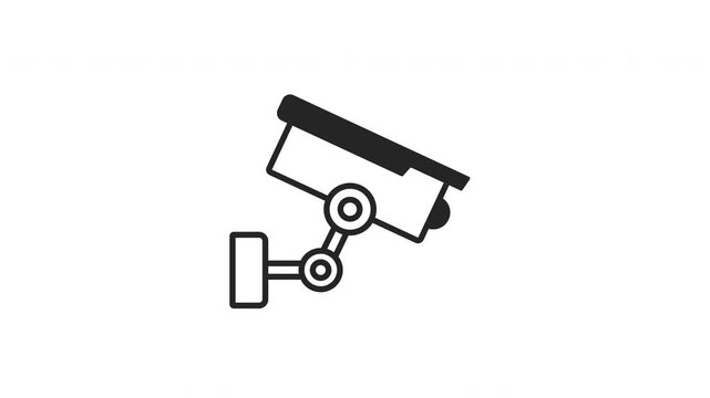 Security CCTV camera in operation mode, CCTV camera surveillance, monitoring system motion graphic
