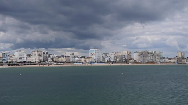 View of the beach at Les Sables d'Olonne in Vend&eacute;e, France
