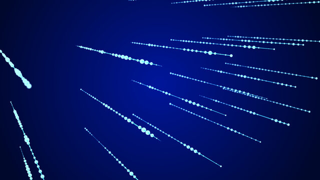 Abstract technological background of digital technologies. Computer code. 3D grid.