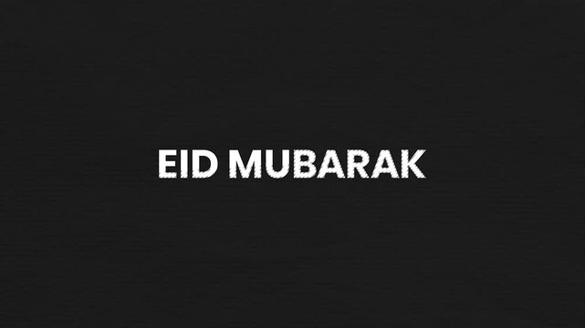 Eid Mubarak Vintage Text Animation 4K Islamic Celebration Visual for Festive Greeting and Holiday Promotions