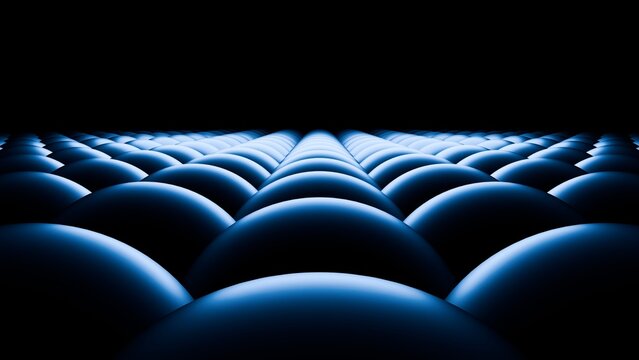 Blue Futuristic Neon Spheres Forming Abstract Horizon Technology Background