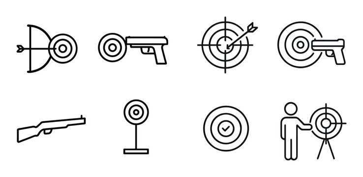 Weapon and target icons showing aiming in grid