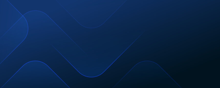 Dark blue geometric banner with fading lines