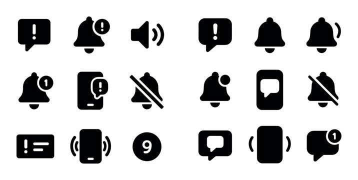 Notification icons indicating alerts on white background