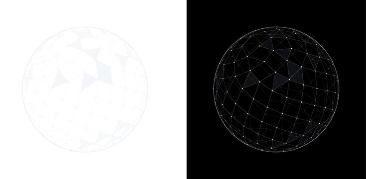 Minimal Low Poly Technology Sphere With Sparse Facets