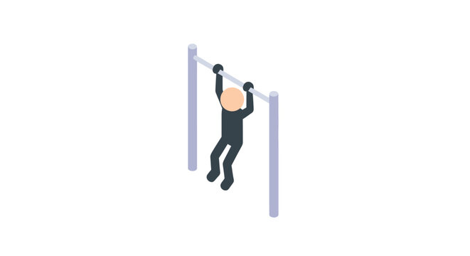 Athletic person performing intense pull up exercise routine.