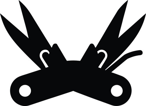 multi tool silhouette vector art illustration, black and white design