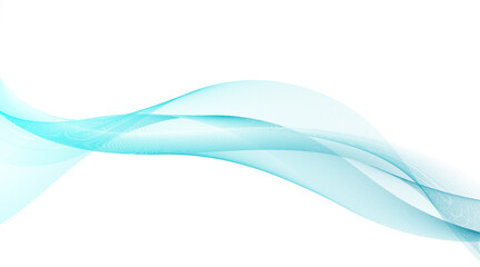 Obraz premium Abstract blue transparent wave background with flowing glass ribbon curves and modern fluid motion design for technology banner, presentation and corporate branding use