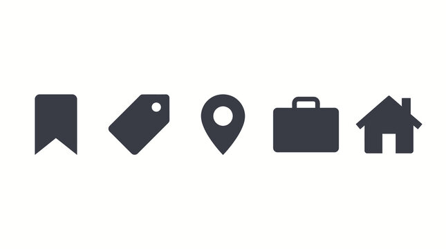 Bookmarks & Location - 5 icons