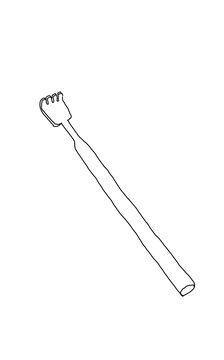 Wooden back scratcher line art
