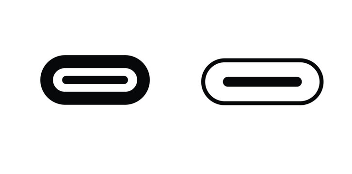 Set of USB type c Icon, USB type c vector illustration